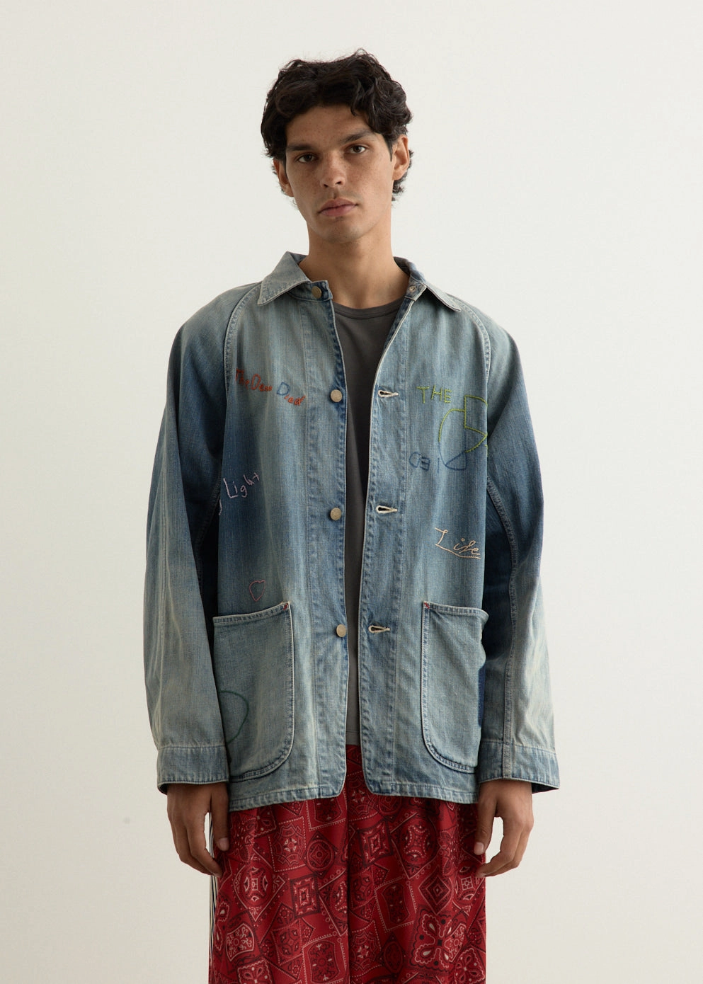 12oz Denim CACTUS Coverall (Memorial Embroidery Model) clean design Practical Cold Piece