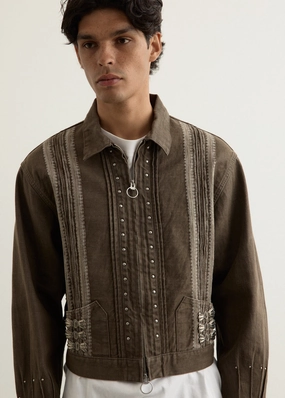 12oz YAGASURI Jacquard Denim Chimayo Drizzler JKT Basic Essential Layer GlowInTheDarkAccents