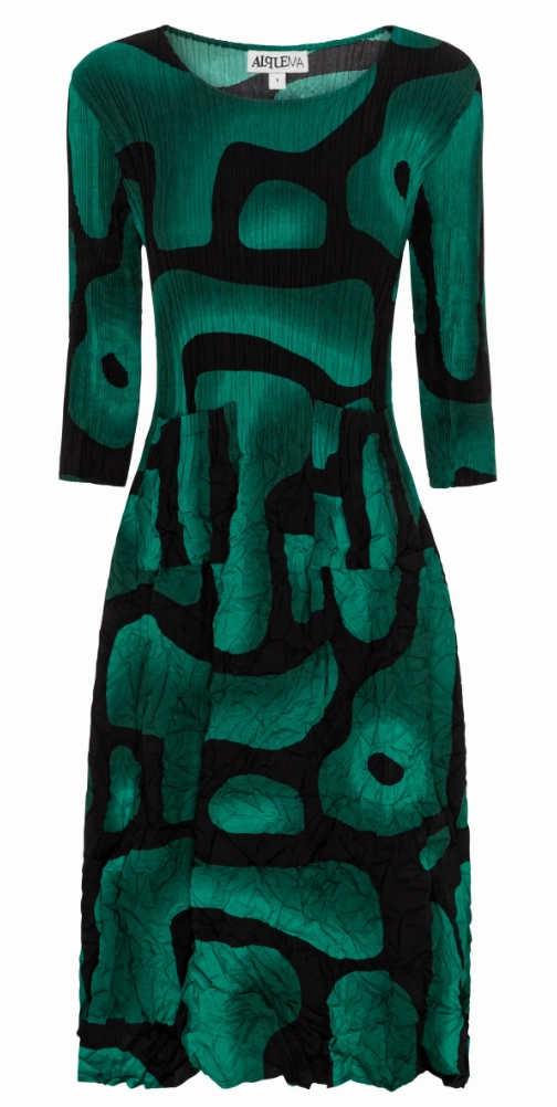 Smocked-Detail 3/4 SLV SMASH DRESS