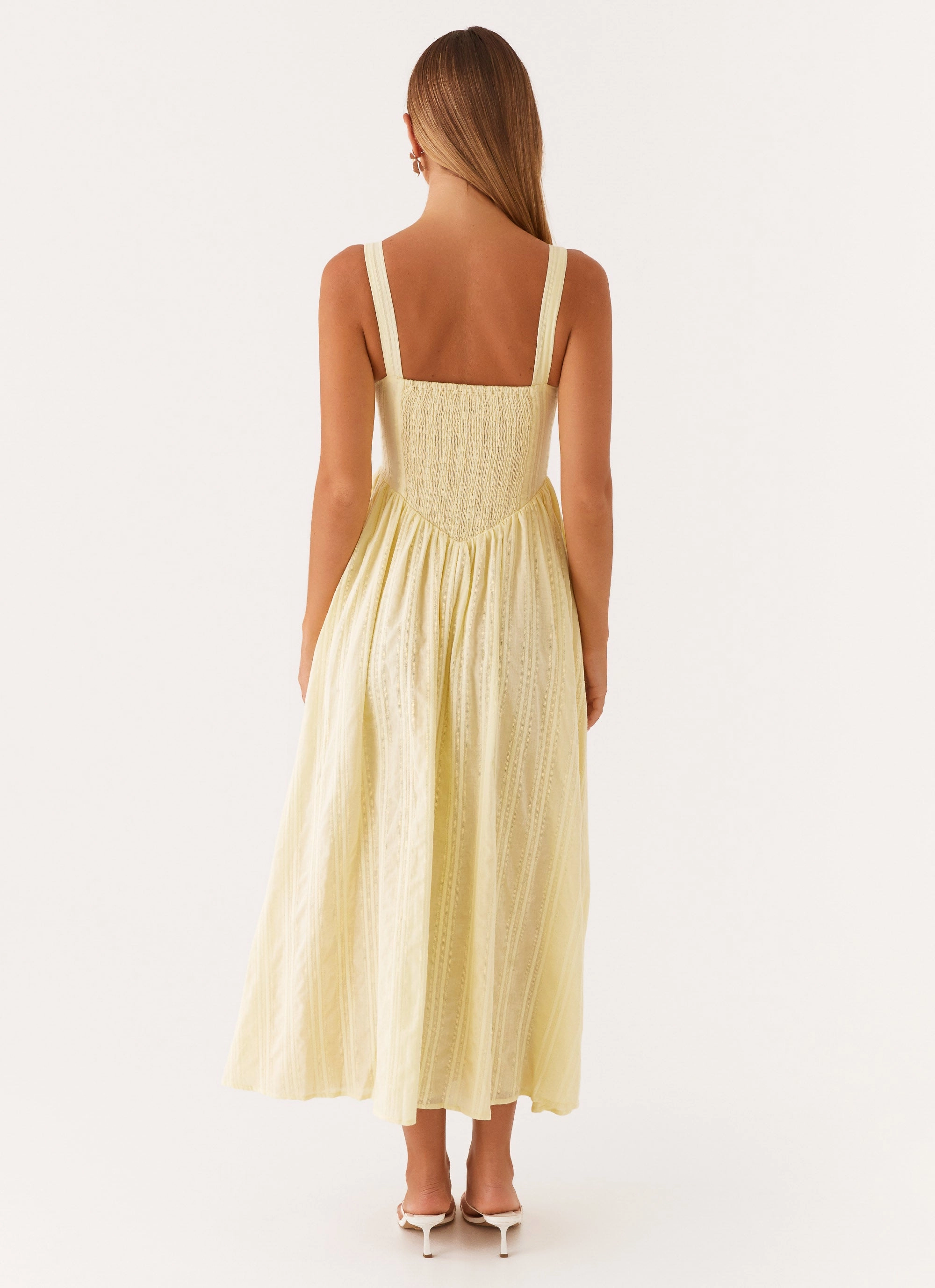 High Hemline Pascuelle Midi Dress - Yellow