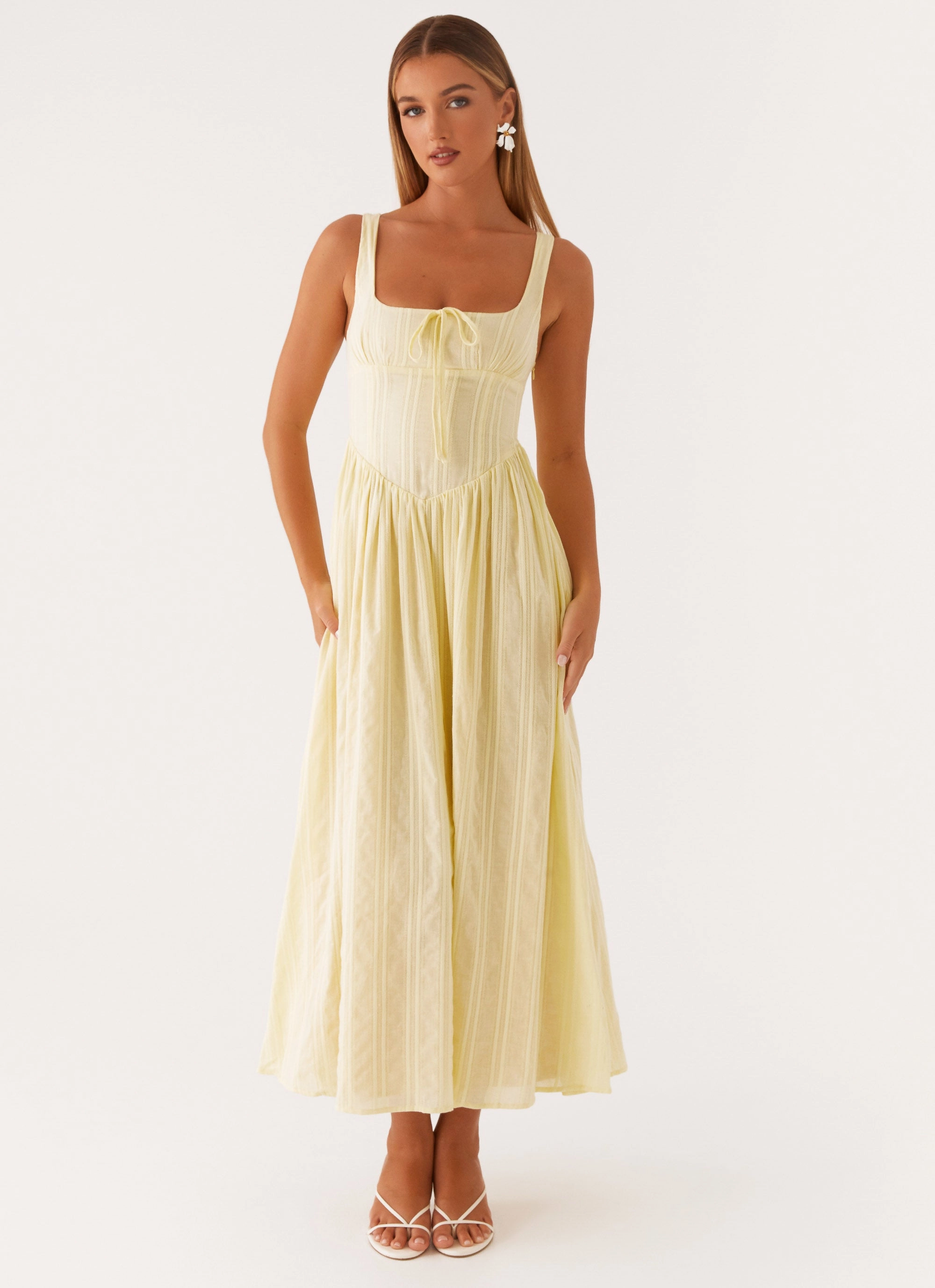 Pascuelle Midi Dress - Yellow Subtle Edge