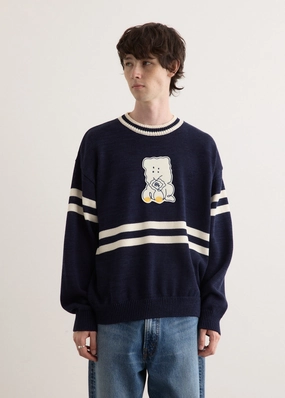 5G Cotton Knit PECKISH RAINBOWY IVY Crew Sweater Compact Knit Structure