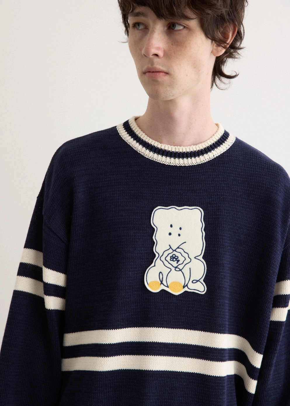 5G Cotton Knit PECKISH RAINBOWY IVY Crew Sweater Clean Cut