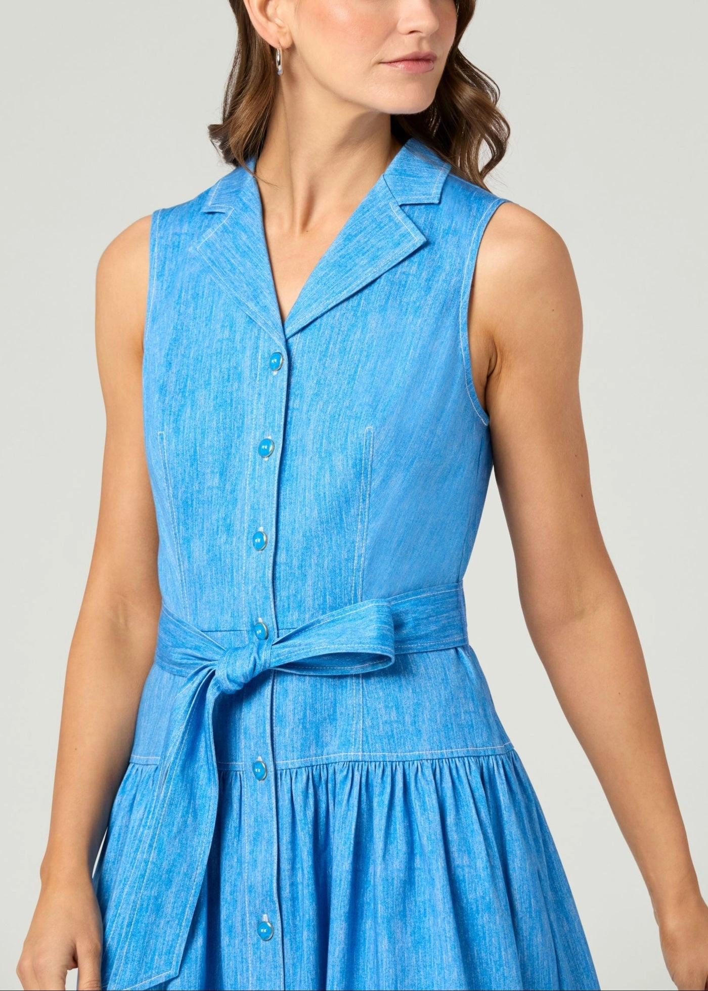 Ezra Dress in Chambray Melange Effortless Elegance Easy Draping