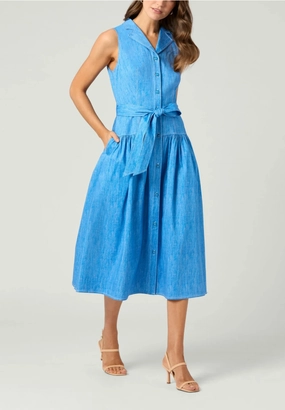 Fluid Fabric AntiPillTreatment Ezra Dress in Chambray Melange