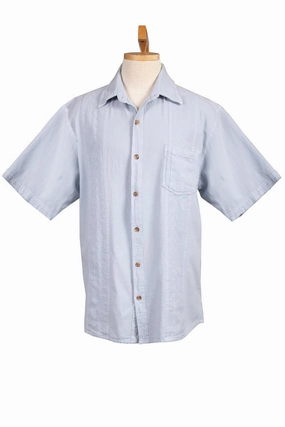 Urban Trend Non Iron Fabric Scully Mens Ice Grey 100% Cotton Calypso S/S Shirt