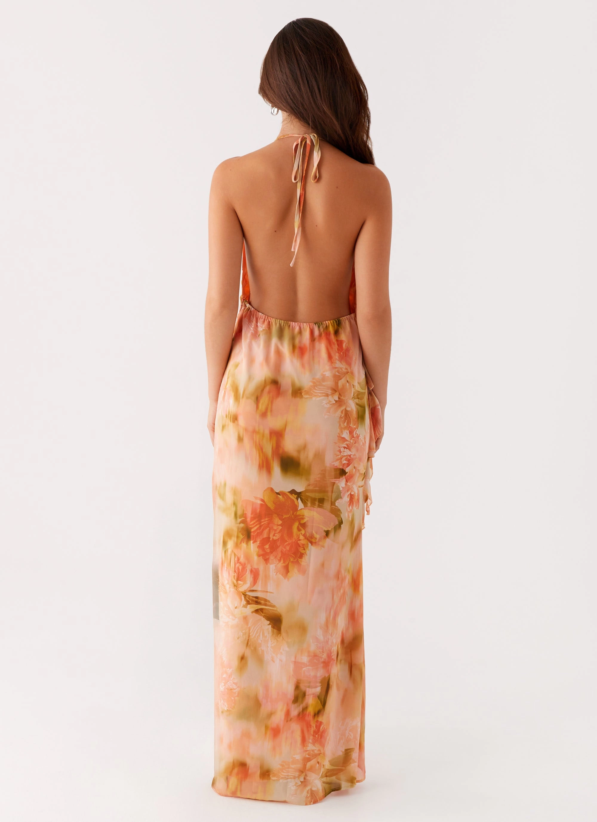 Diedre Rose Strappy Maxi Dress - Sunset Floral Sleek Fit