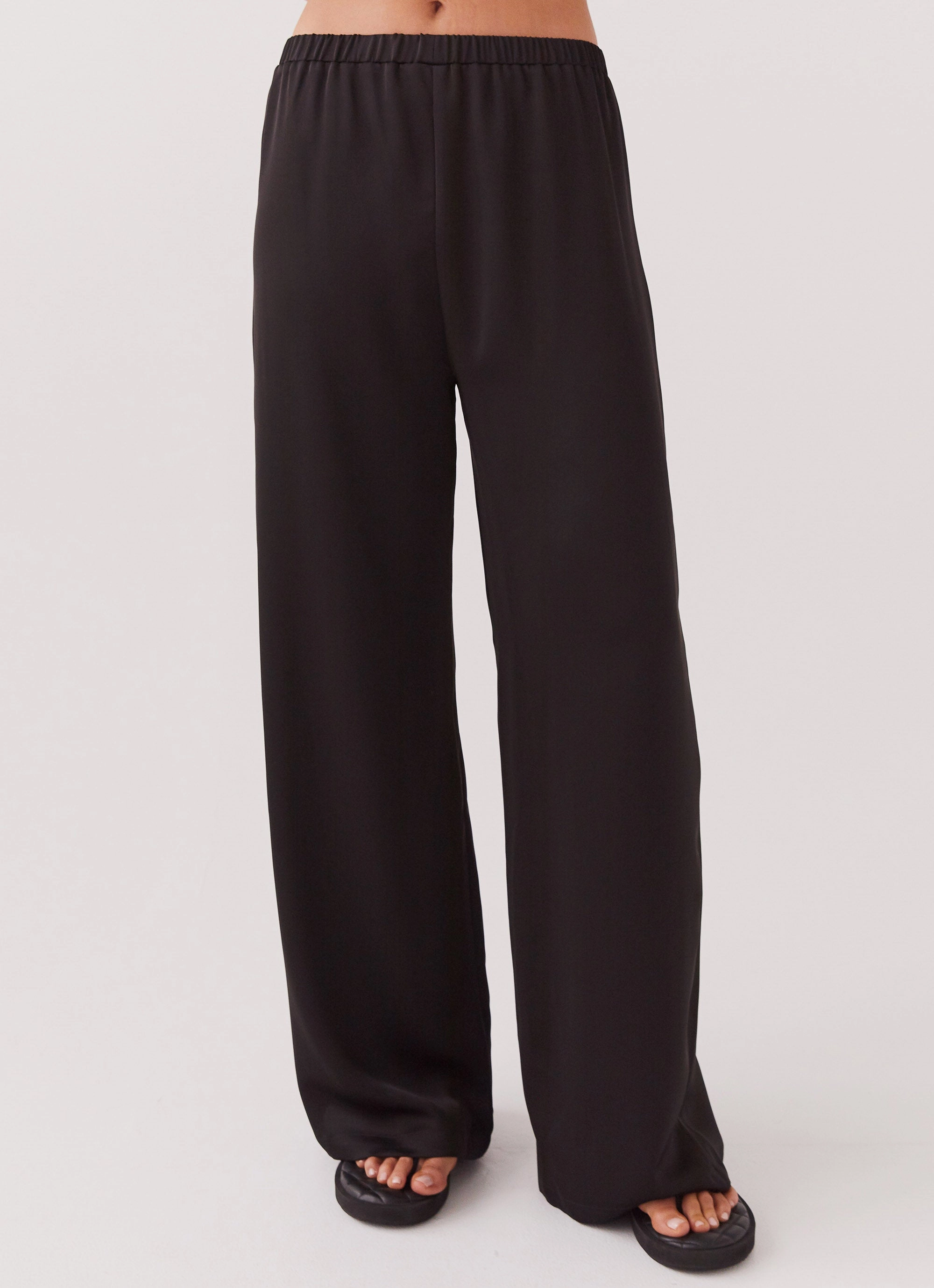 Active Style Wear Palm Cove Satin Pants - Black Flexible Movement Move Easy