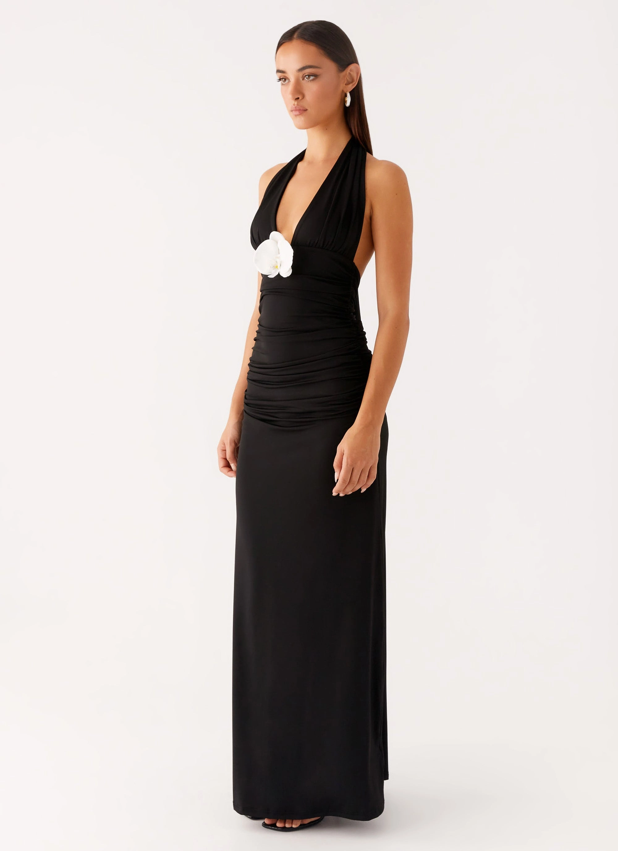 Pose Glow Chill Vibes Adalie Halter Neck Midi Dress - Black