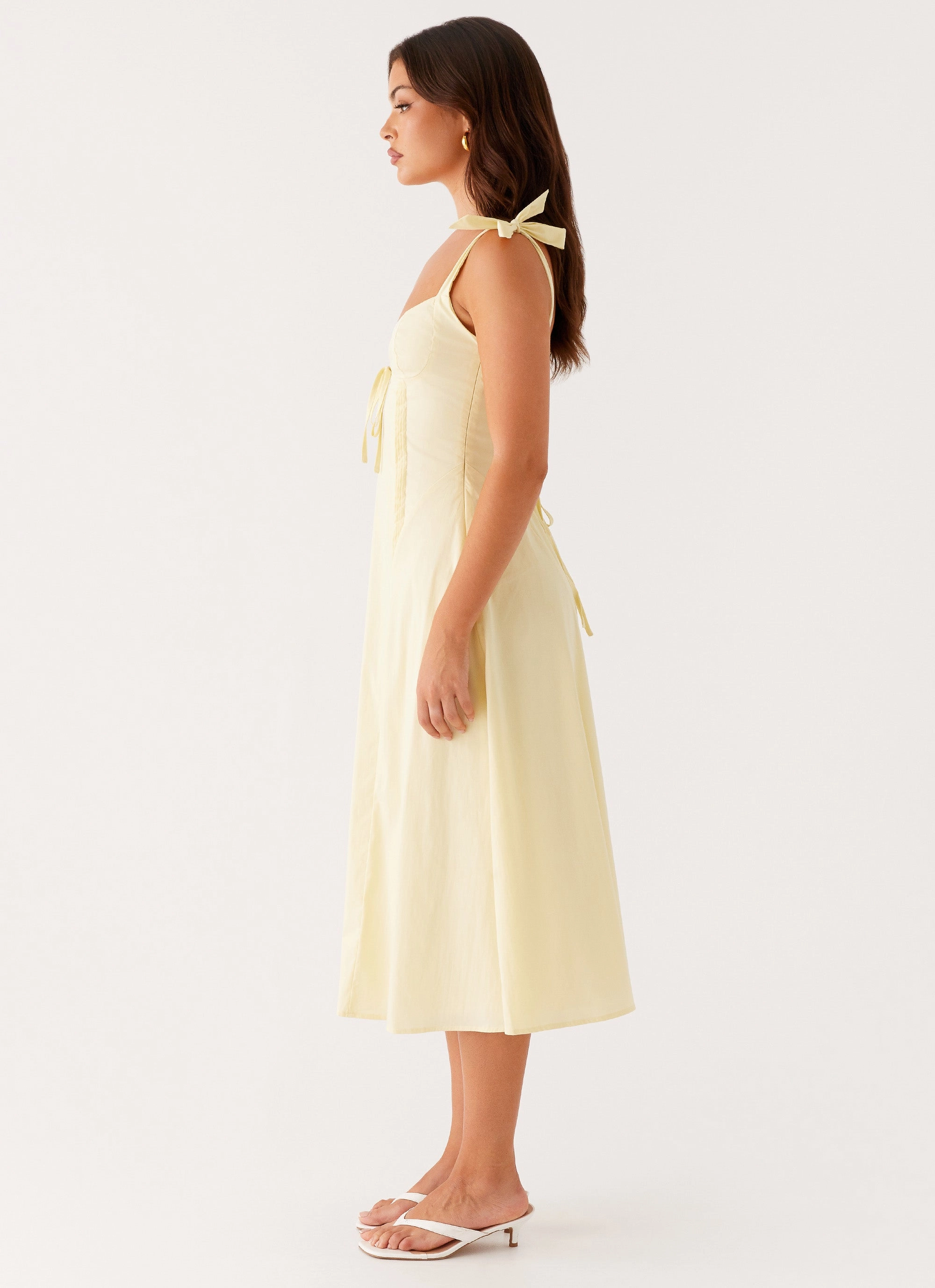 Adela Midi Dress - Yellow Minimal Core Work or Play