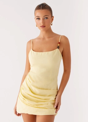 Cool Drape Daily Mood Adella Mini Dress - Yellow