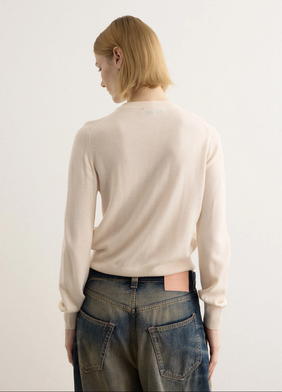 Thermal Retention Lining Double Bold Fox Head Patch Regular Cardigan