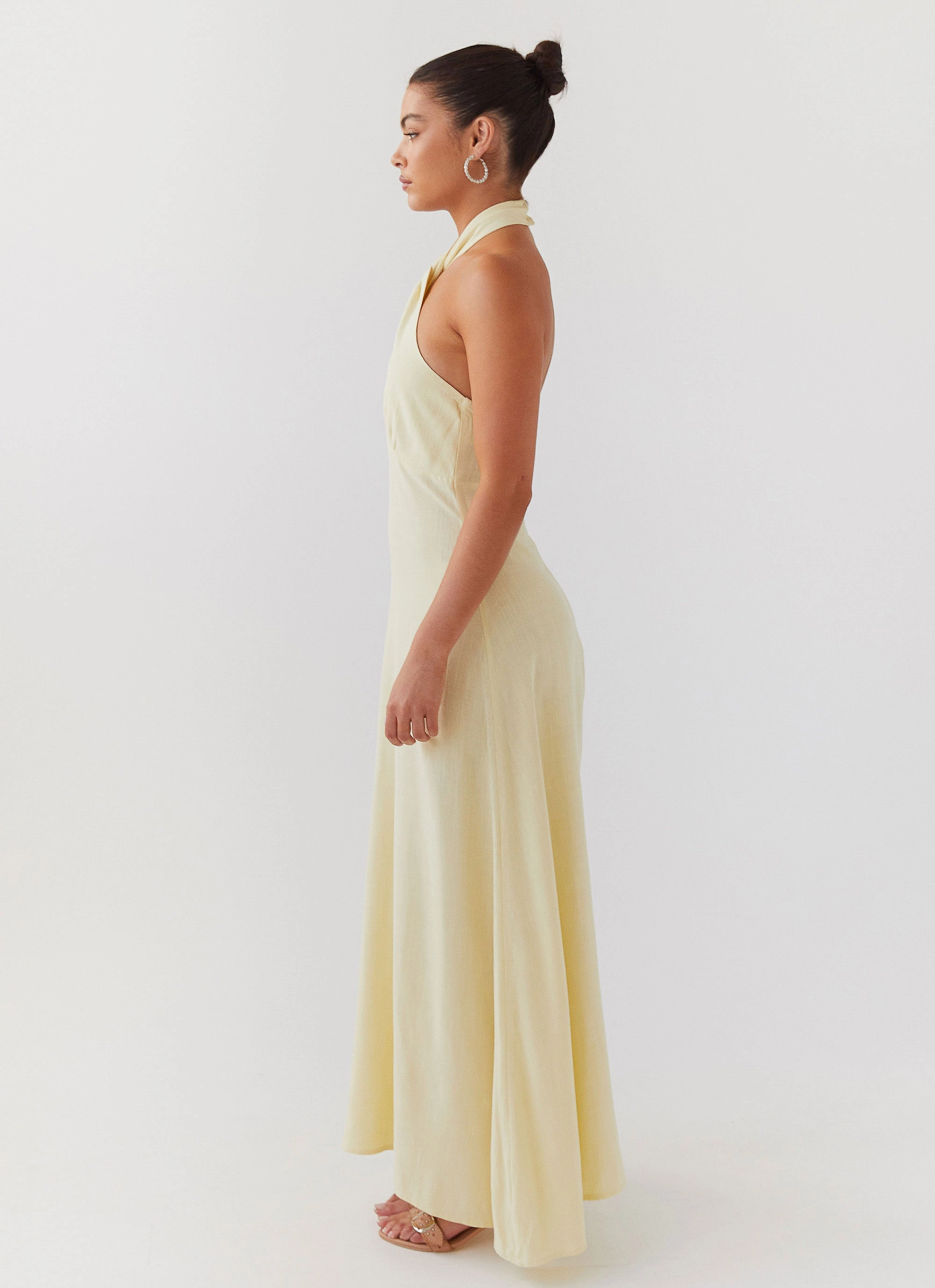 Soft Comfort Tailored Wear Adrienne Linen Maxi Dress - Lemon