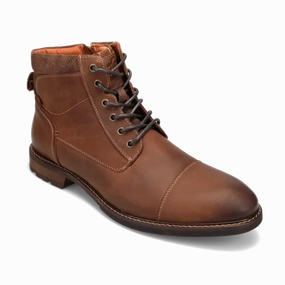 Lace   Up Closure Men's Lodge Cap Toe Lace Up Boot Brown