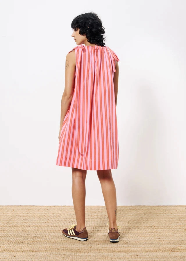 Perfect Look Spring Flow AELIA PINK STRIPED MINI DRESS