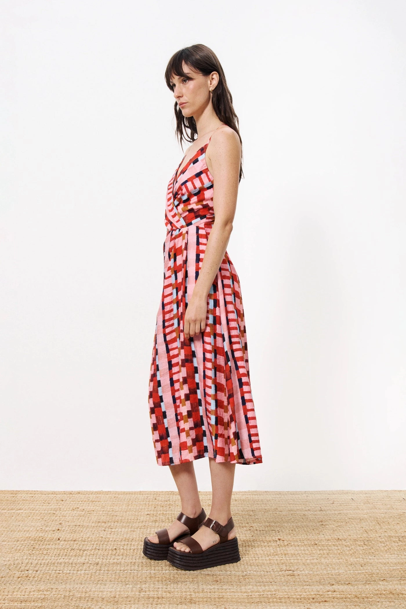 AELIG ROUGE MIDI DRESS Feminine full-length gown Trendy Vibes