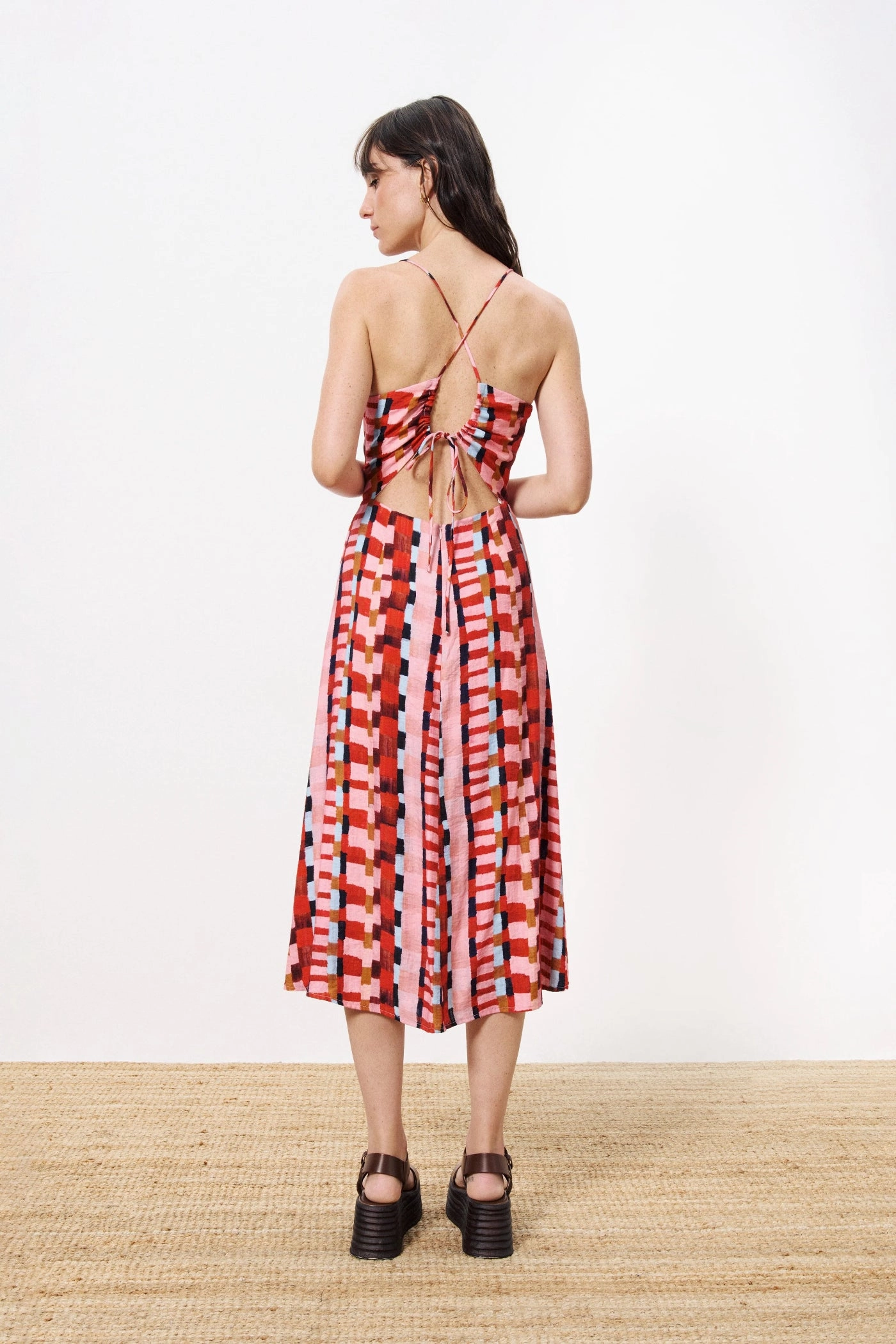 Flowing Layers AELIG ROUGE MIDI DRESS