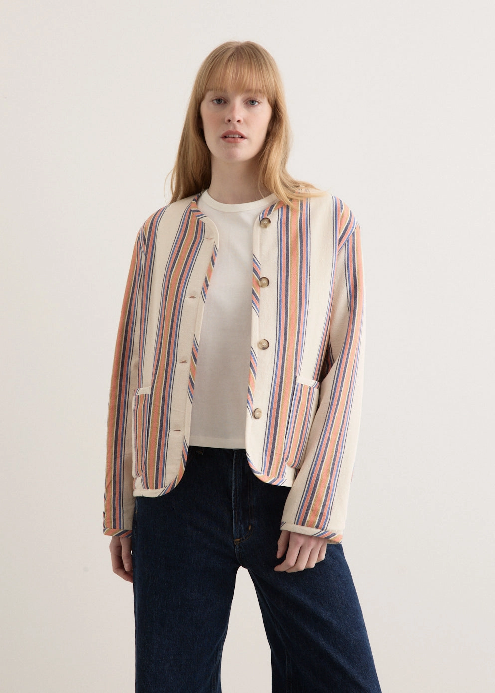 Agnes Jacket Clean Street Look Magnetic Fasteners