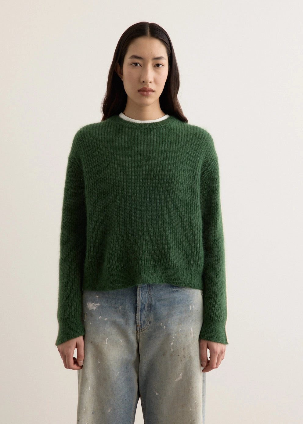 Arcade Stripe Sleeve Knit Casual Layer Modern Silhouette