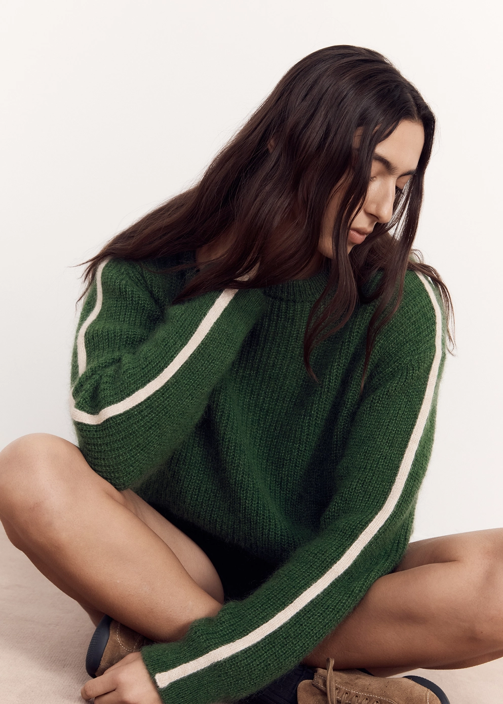 Organic Cotton Yarn Functional Drape Arcade Stripe Sleeve Knit