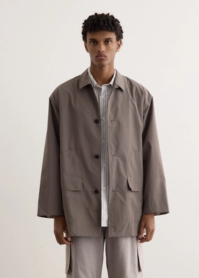 HighCollarDesign Windproof Hood Airy Half Coat