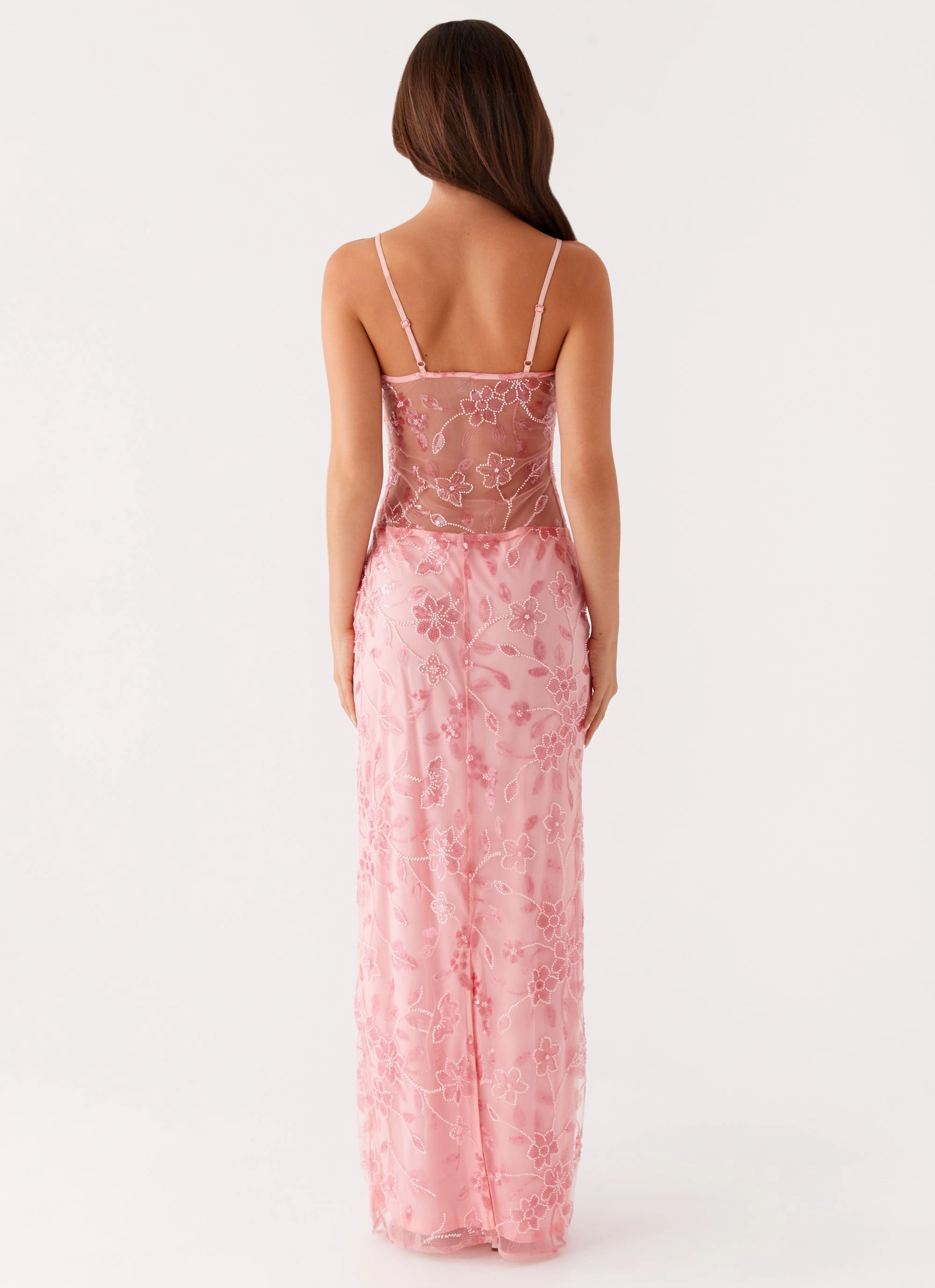 Akira Beaded Maxi Dress - Pink Orange Body Harmony Calm Style