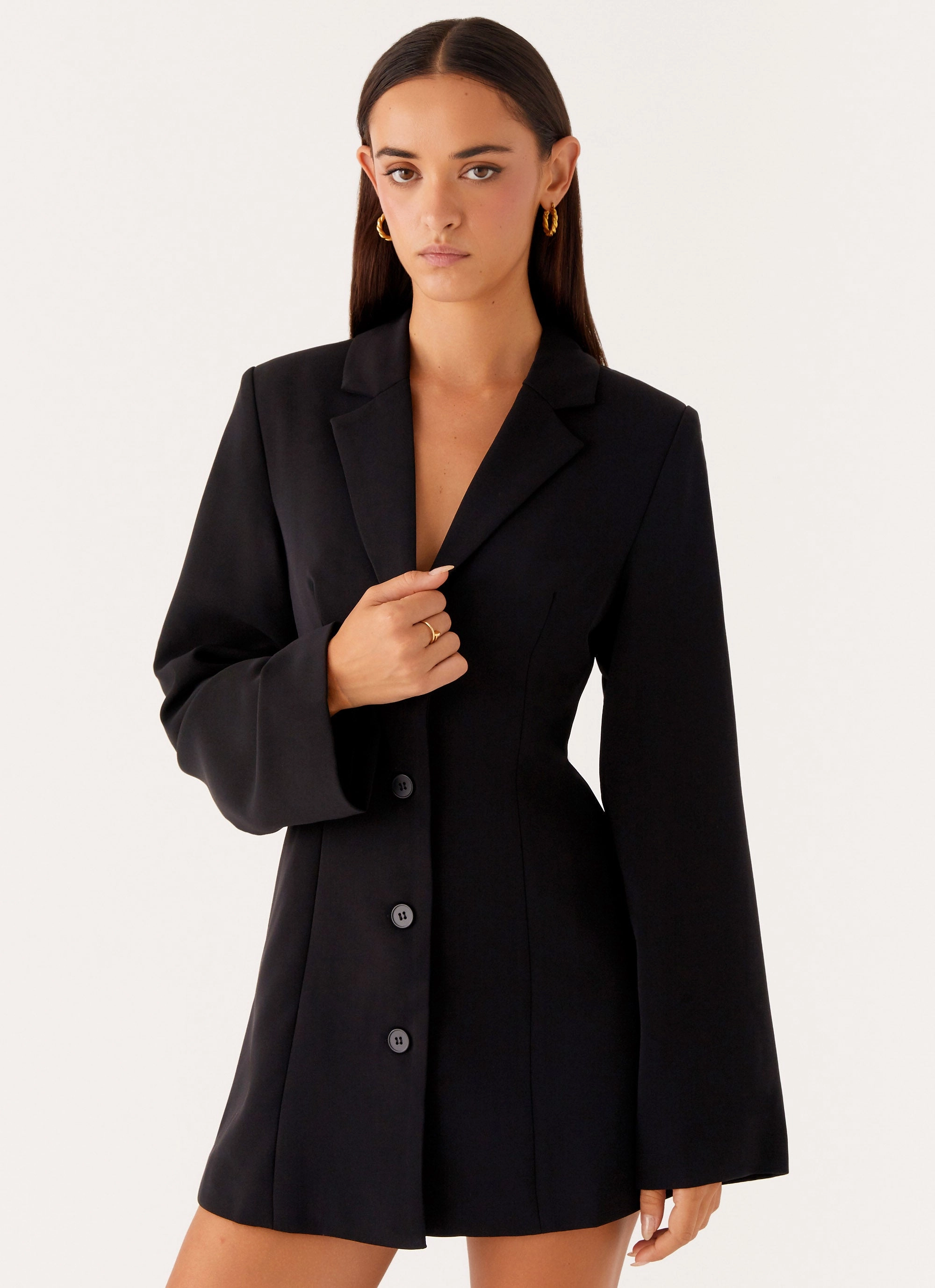 Albi Fitted Blazer Mini Dress - Black Chic Comfort