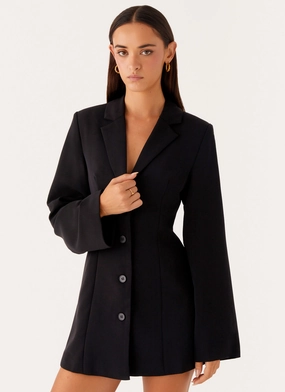 Albi Fitted Blazer Mini Dress - Black Chic Comfort