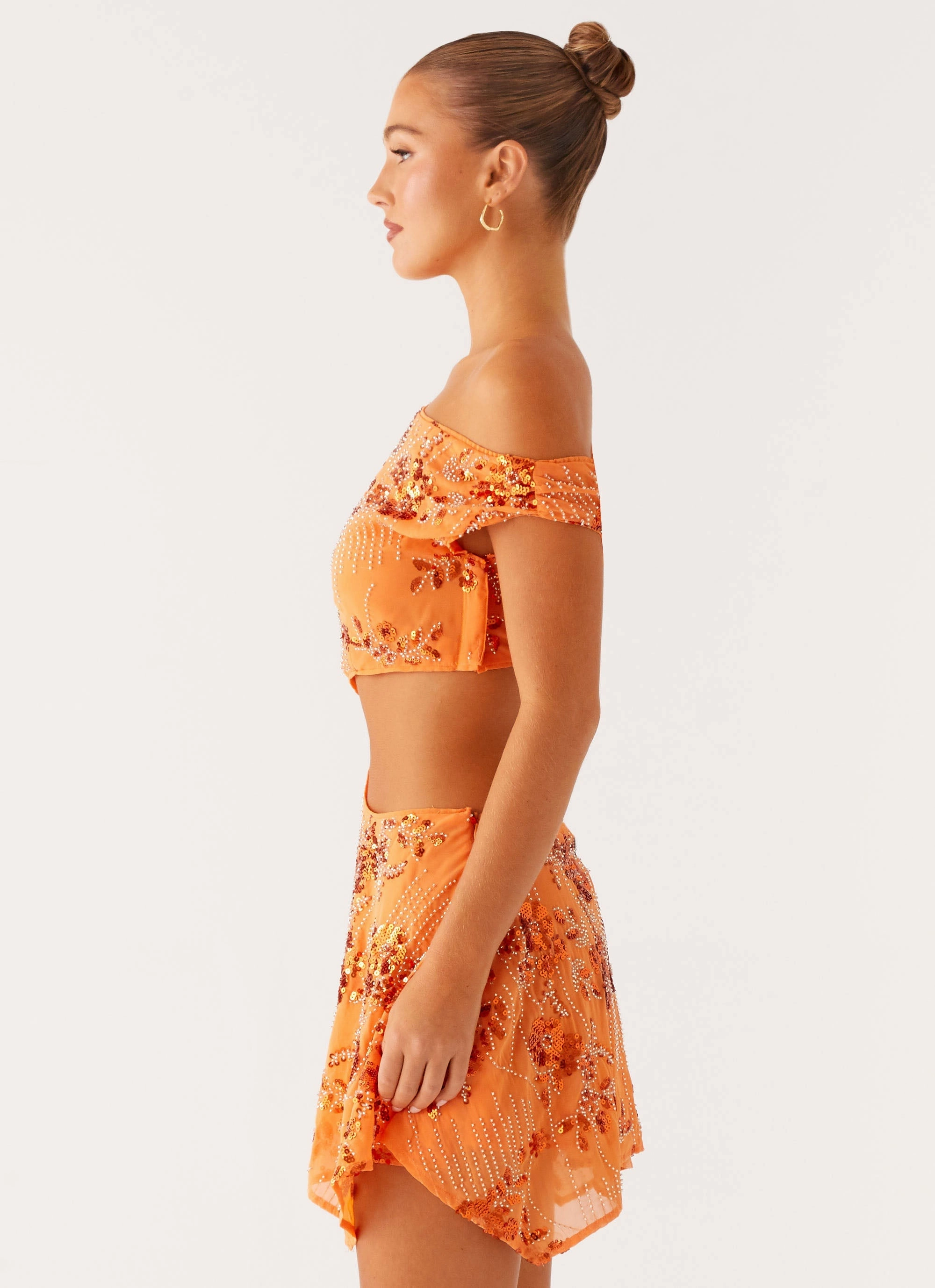 Daily Wear Aletta Sequin Mini Dress - Orange