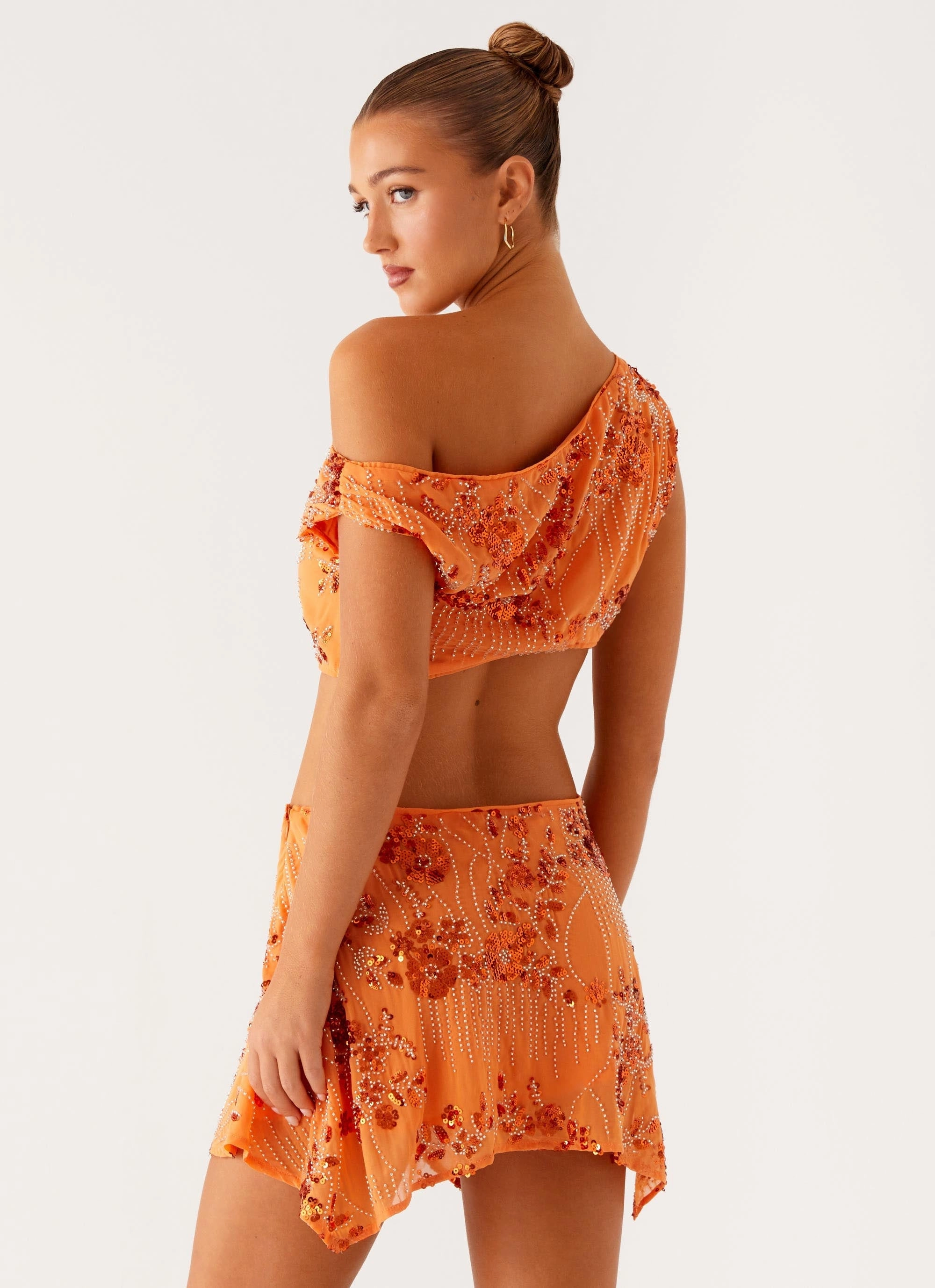 Aletta Sequin Mini Dress - Orange Simple Ease