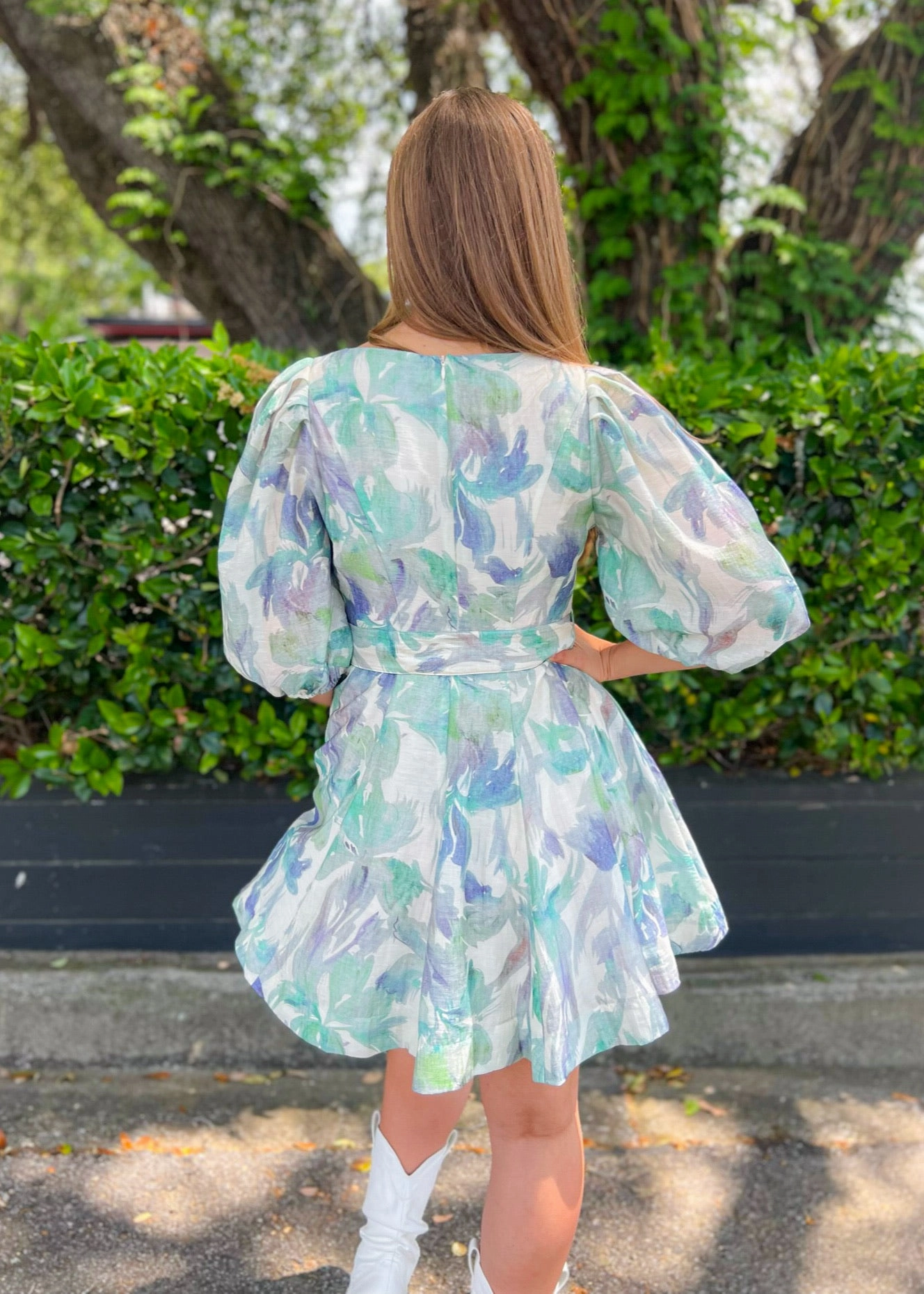 ALEXIS BELTED MINI DRESS Polished Finish