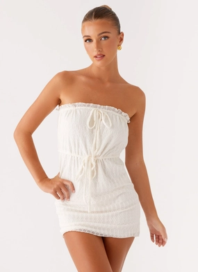 Alina Mini Dress - Ivory Cozy Vibe