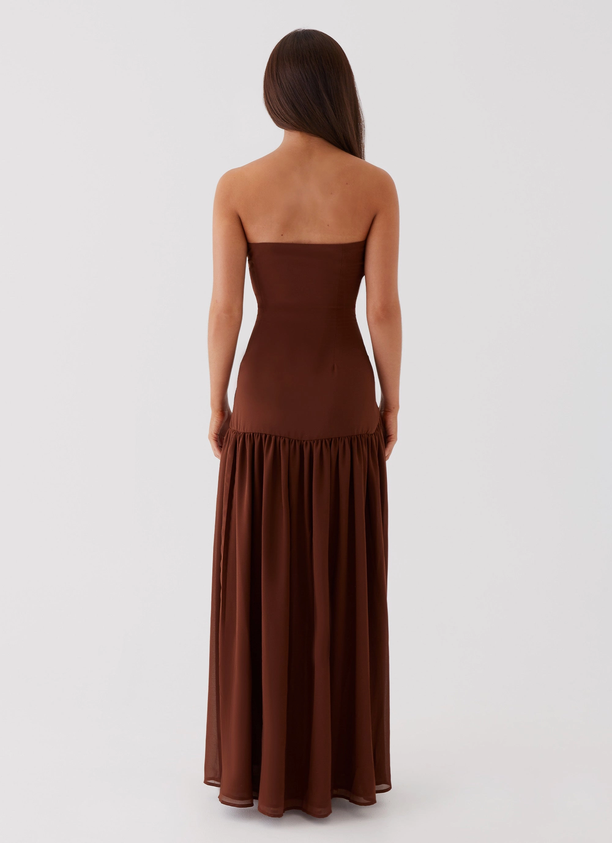 Autumn Look Eden Strapless Maxi Dress - Brown
