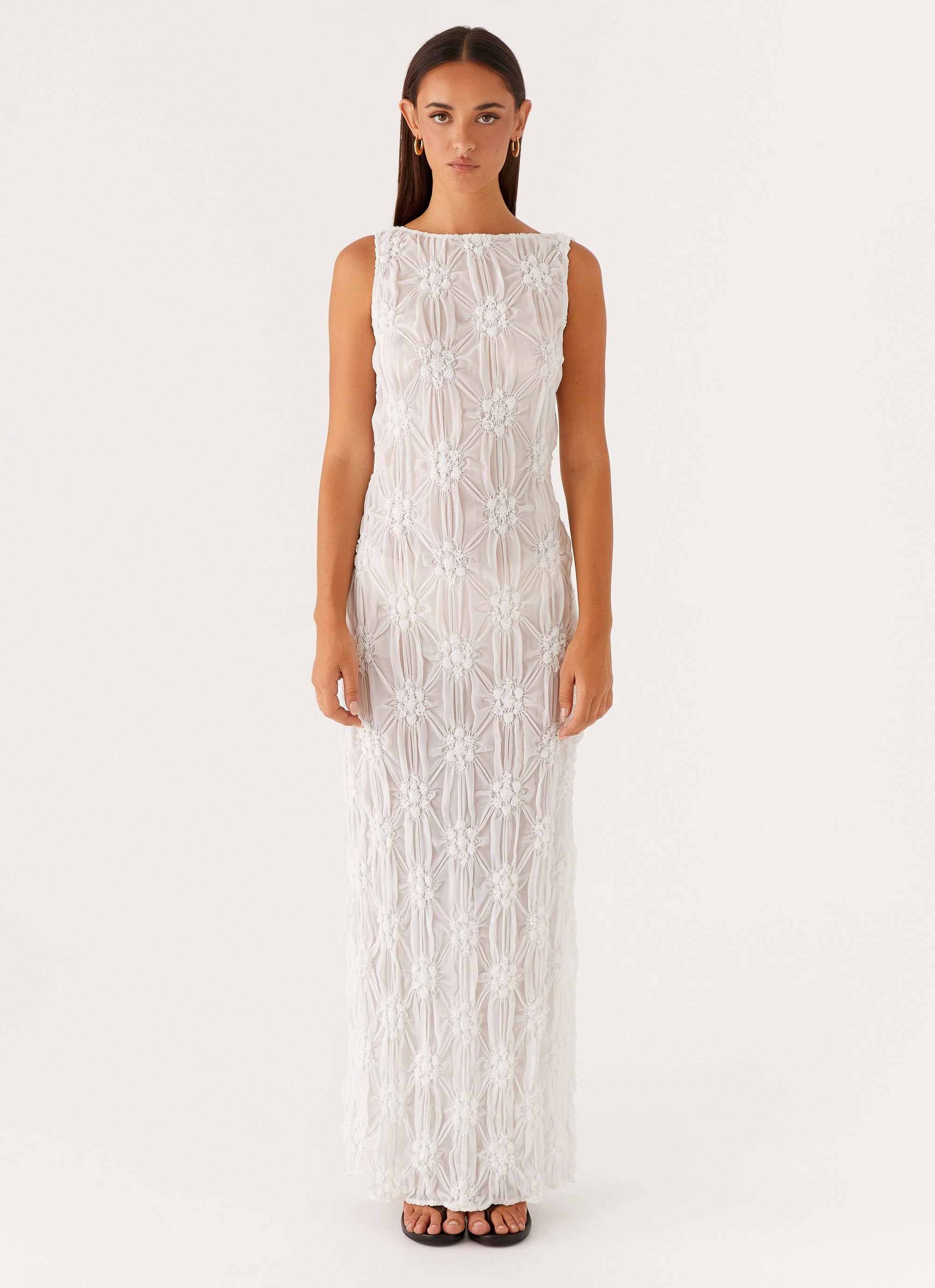 Briar Backless Maxi Dress - Ivory Statement Piece