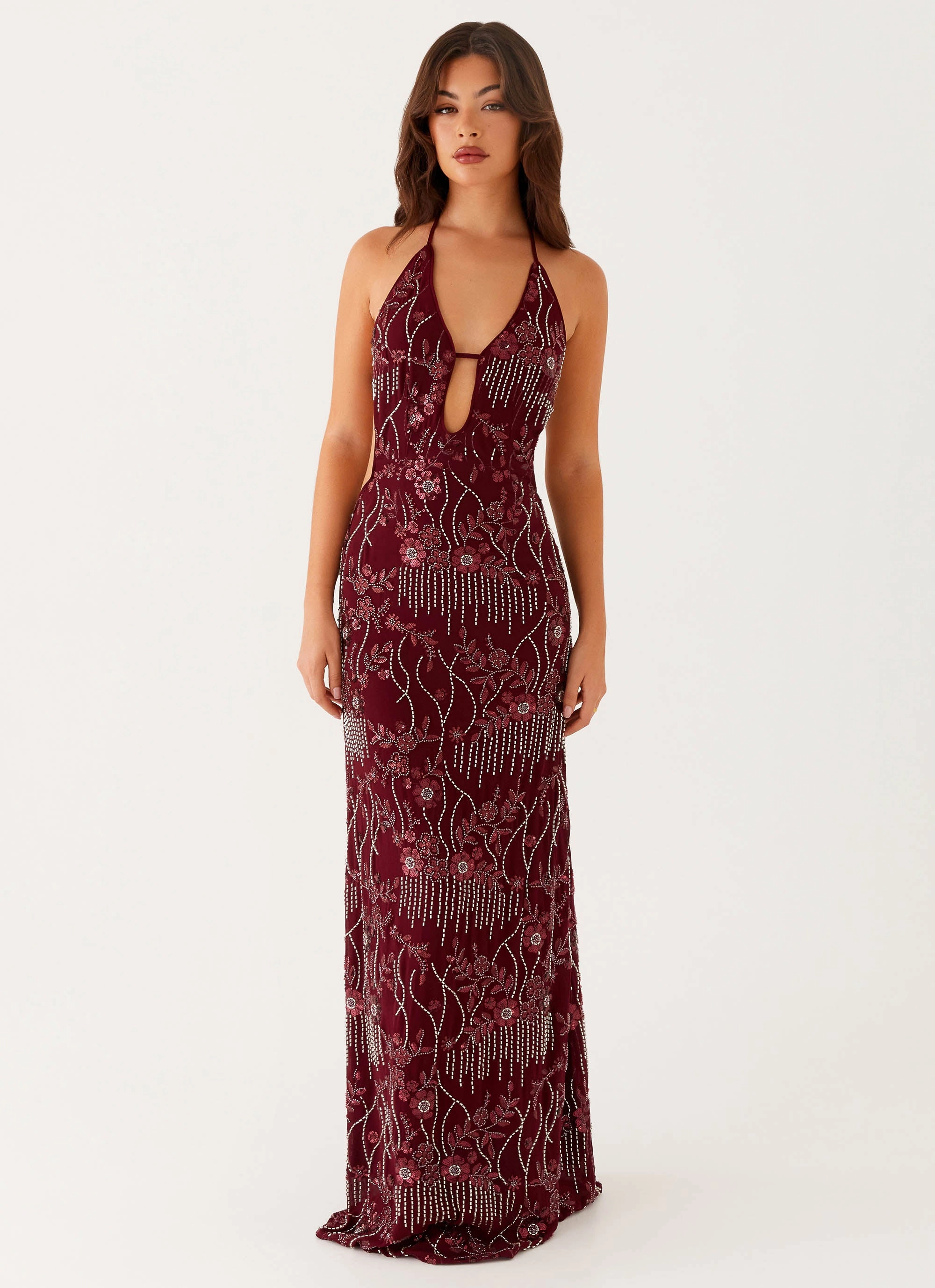 Smart and Elegant All For Love Maxi Dress - Burgundy
