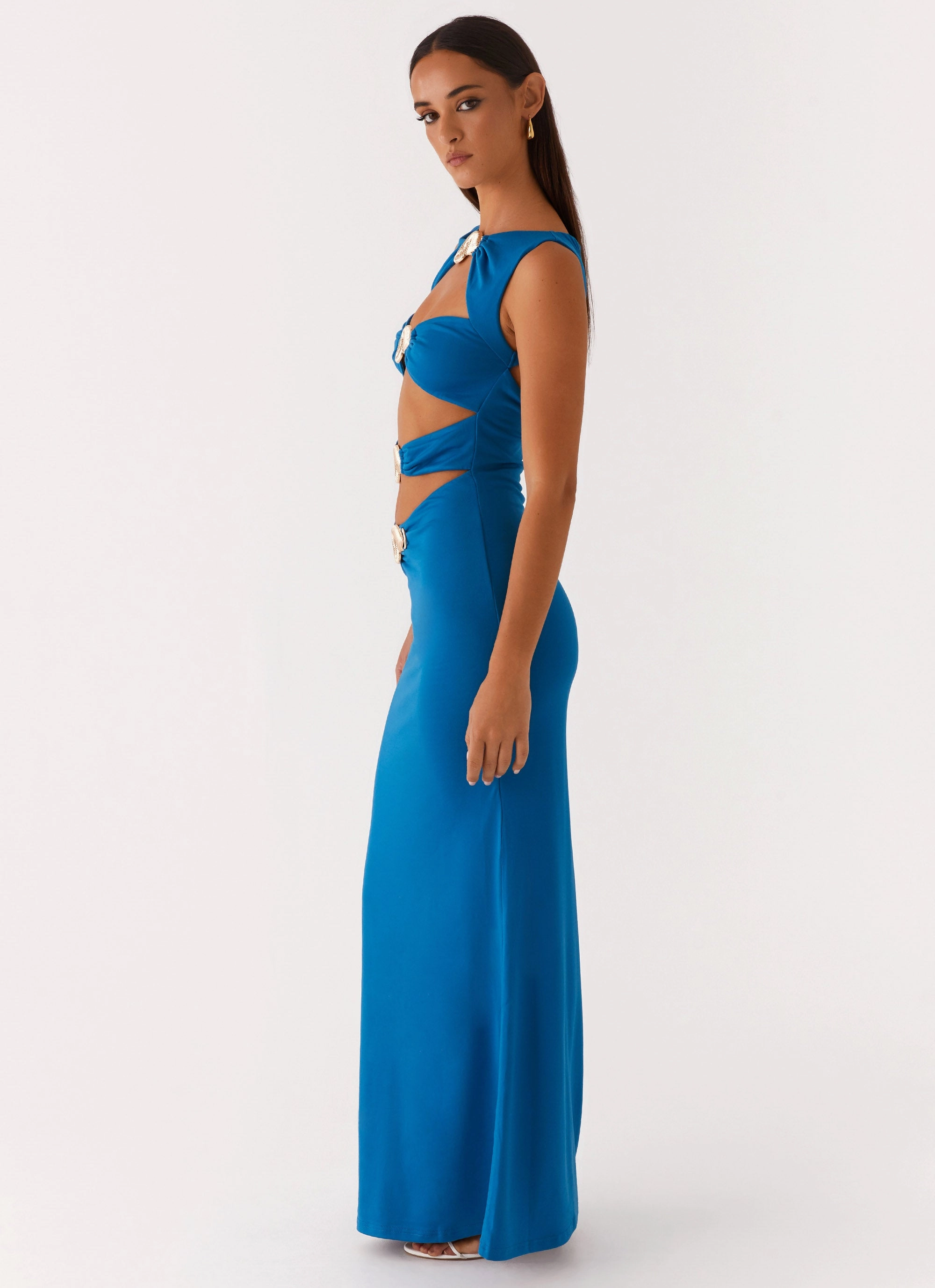 Lagoon Cut Out Maxi Dress - Royal Blue Glamorous look