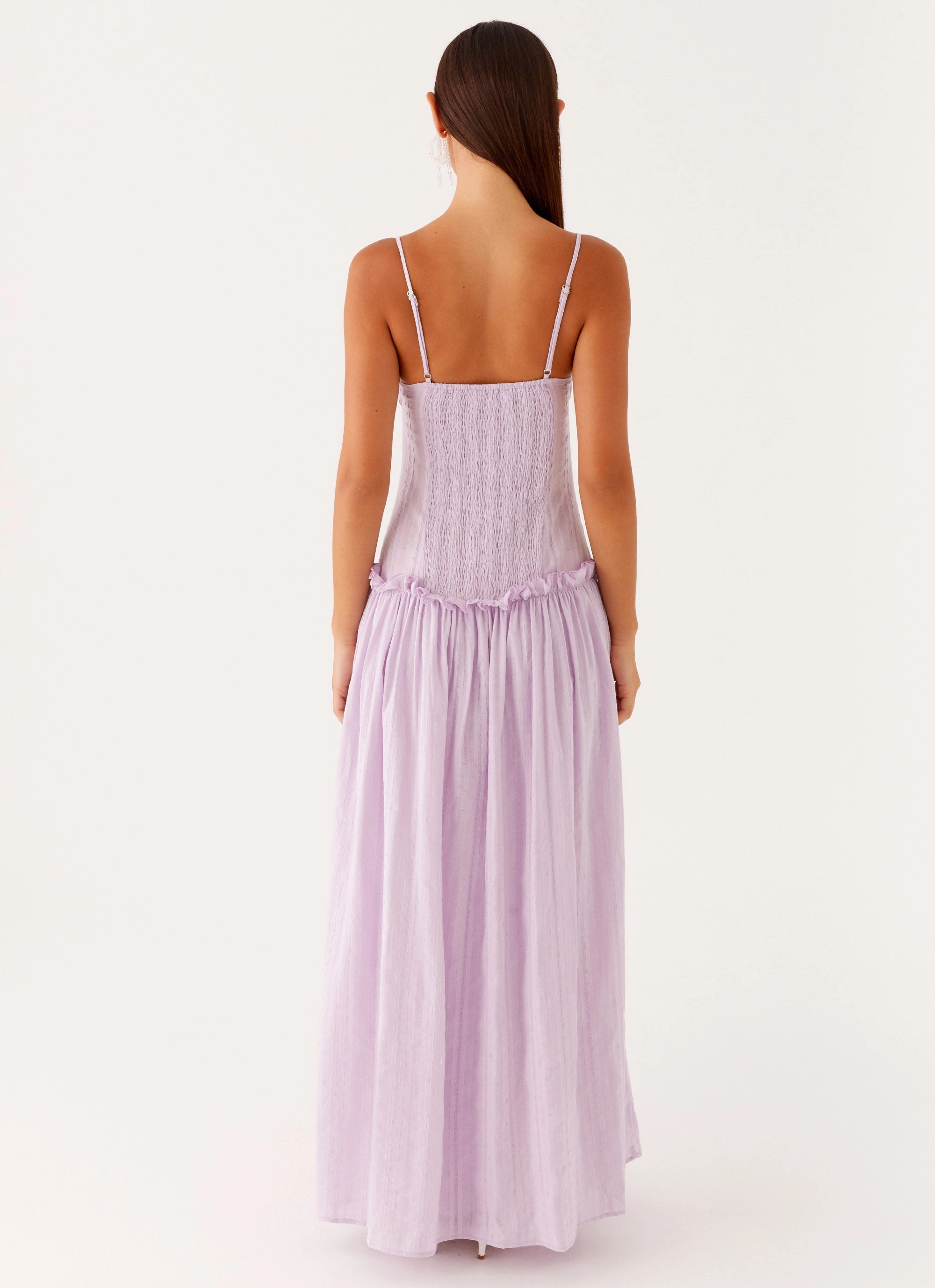 Jacinda Drop Waist Maxi Dress - Lavender Texture Blend