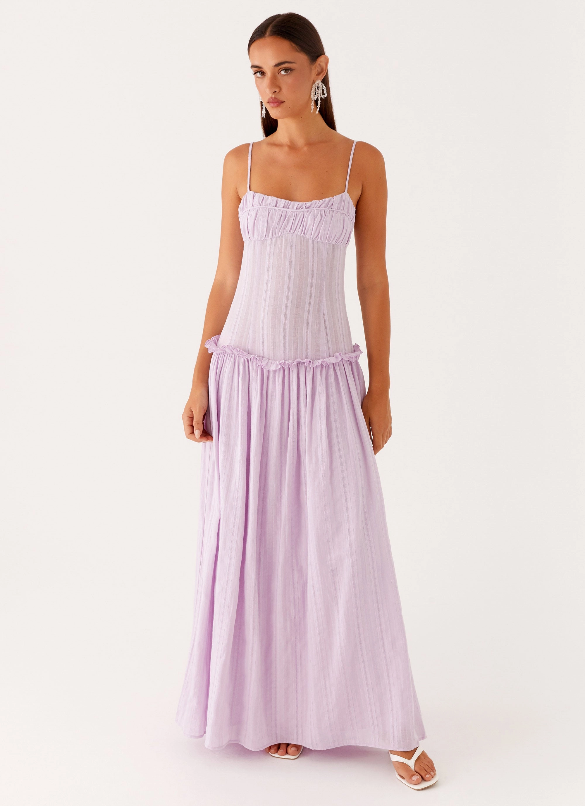 Mood Edge Jacinda Drop Waist Maxi Dress - Lavender