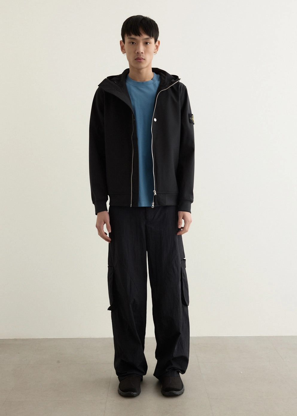 Logo Free Style Light Soft Shell Hooded Jacket