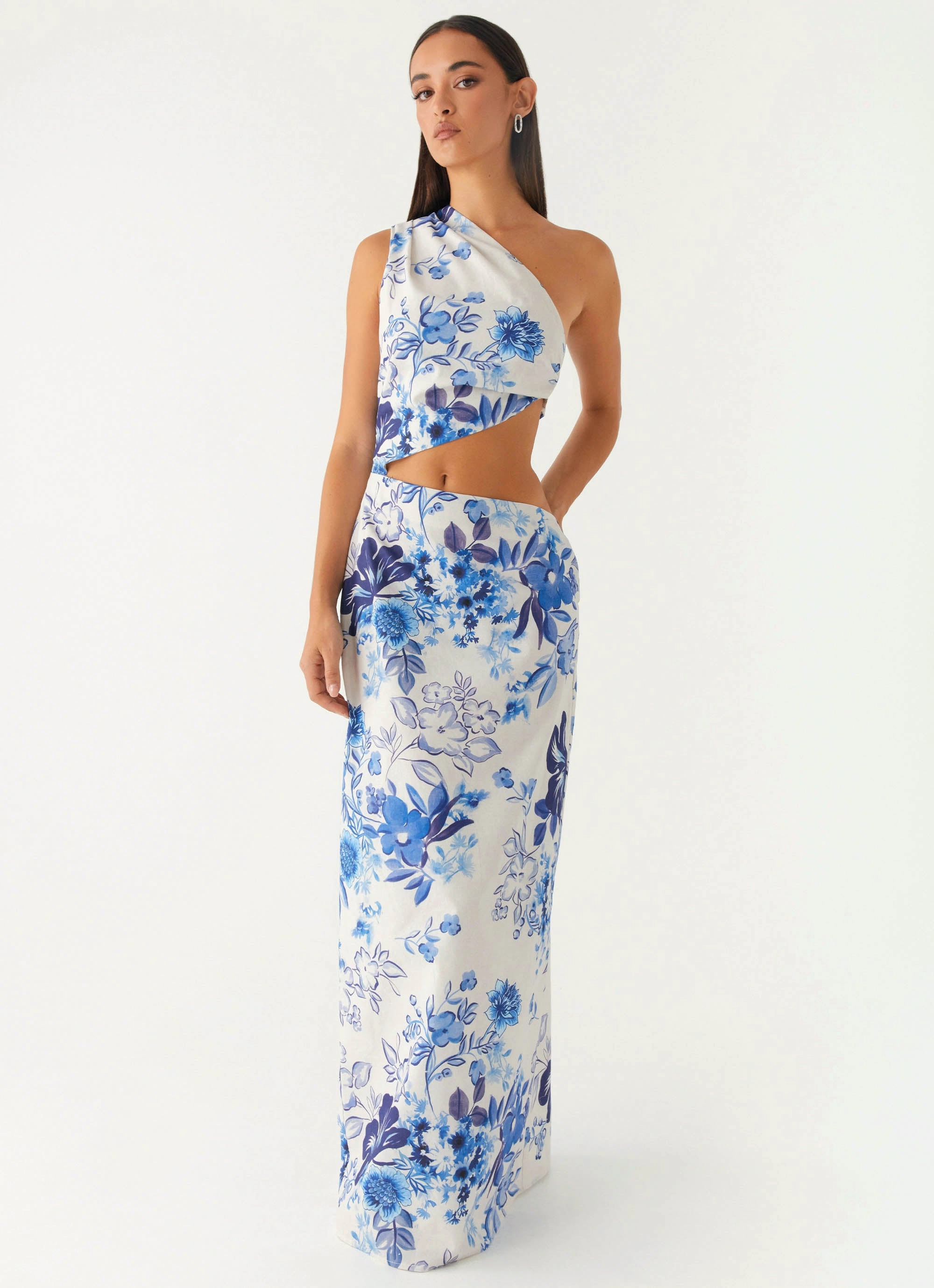 Urban appeal Sculpted Fit All Summer Long Maxi Dress - Serene Sky Floral