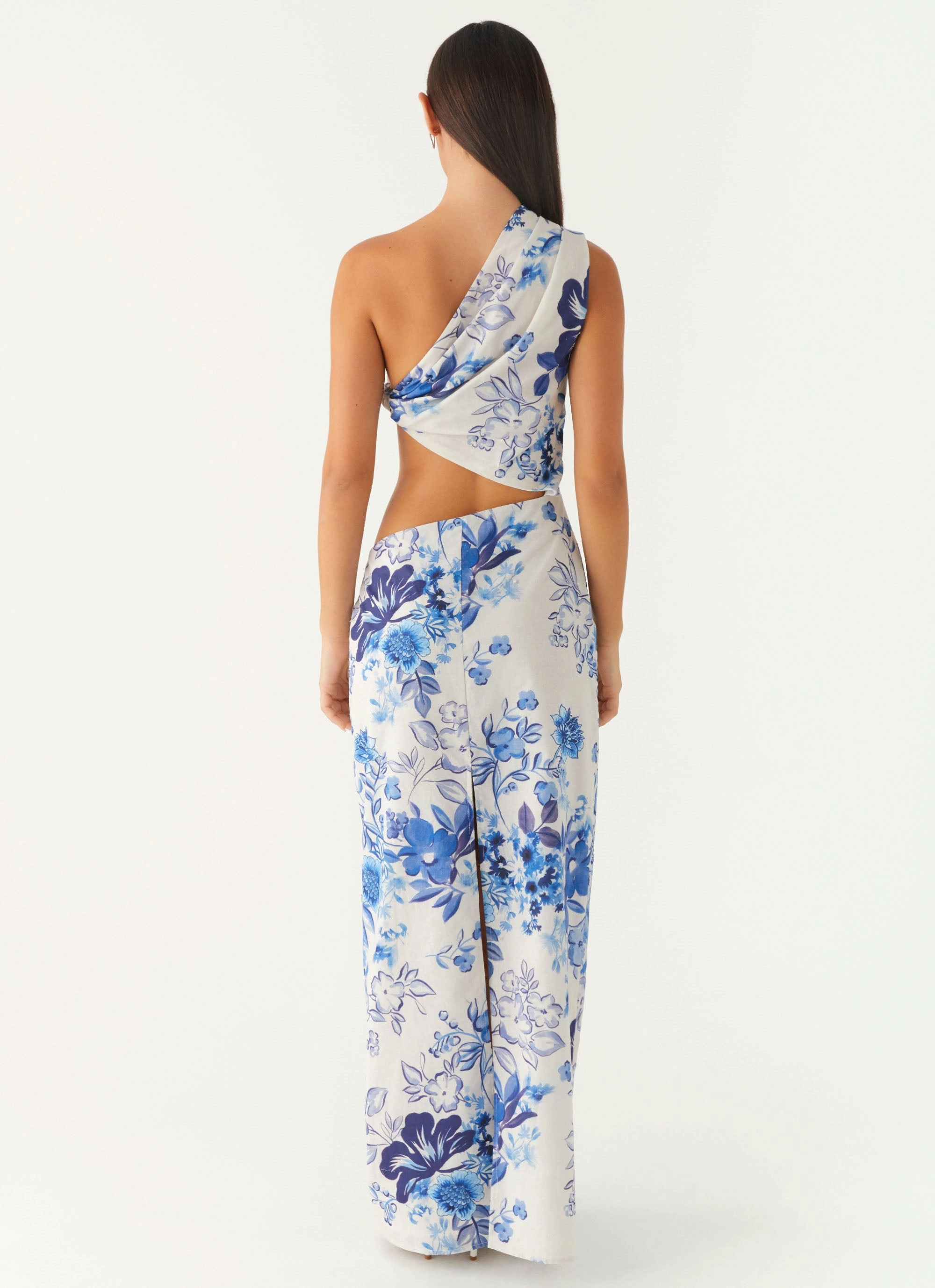 Lightweight Comfort ReinforcedHem All Summer Long Maxi Dress - Serene Sky Floral