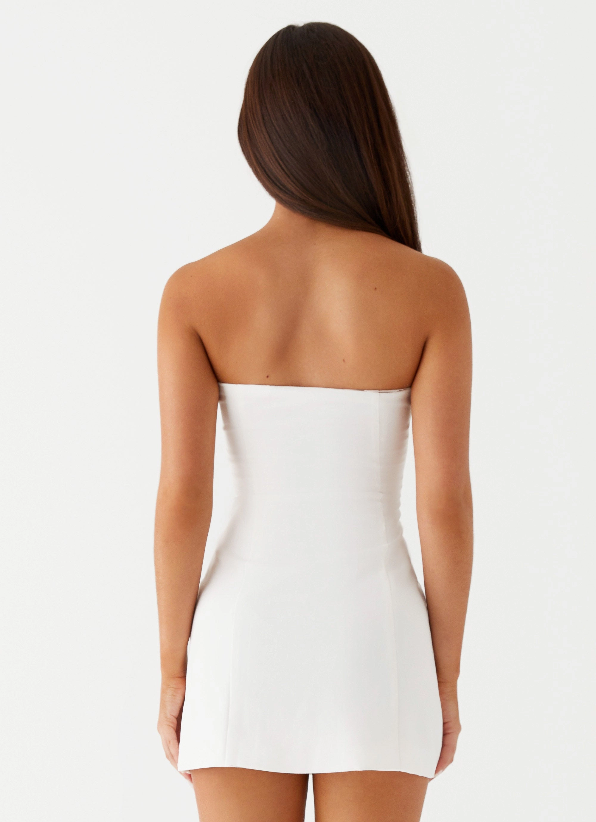 Allora Strapless Mini Dress - White Fresh Form