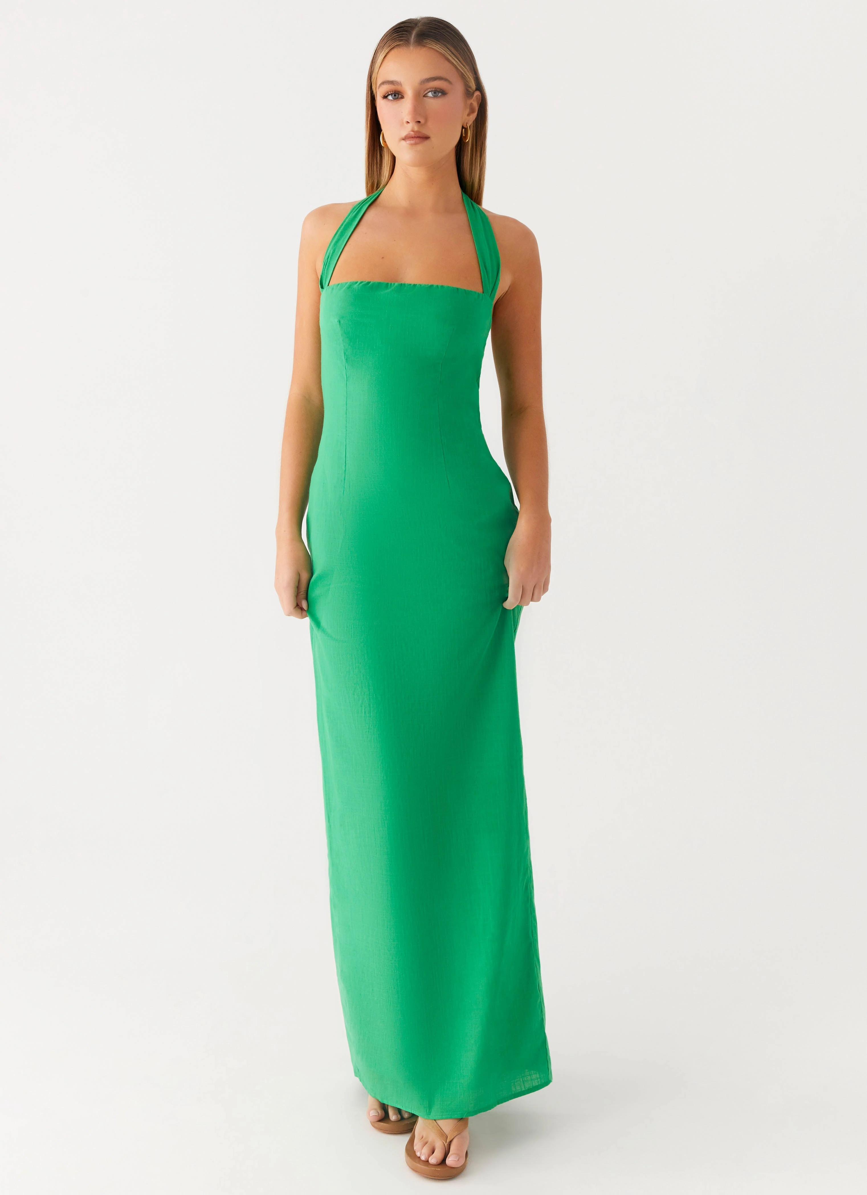 Basic Cool Festive Wear Allyse Maxi Dress - Cactus