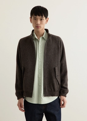 Alpaca Wool Silk Tweed Zip Blouson BondedSeams clean design