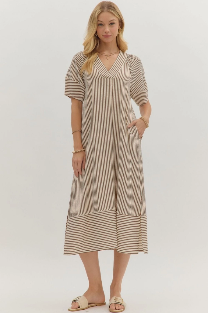 Amber Seersucker Midi Dress Refined fit