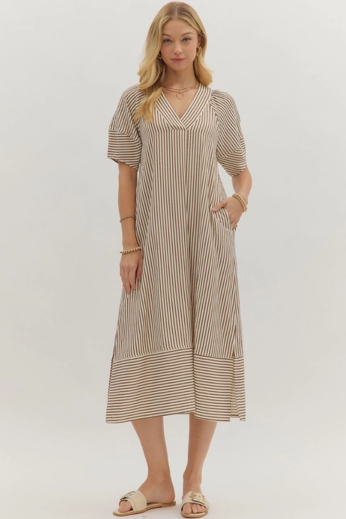 Perfect Look Amber Seersucker Midi Dress