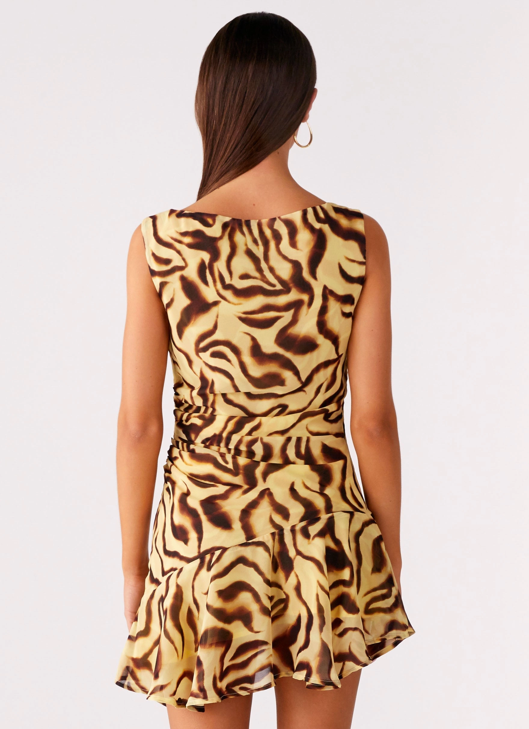 Easy and Effortless Soft Layers Maris Asymmetrical Mini Dress - Laguna Print