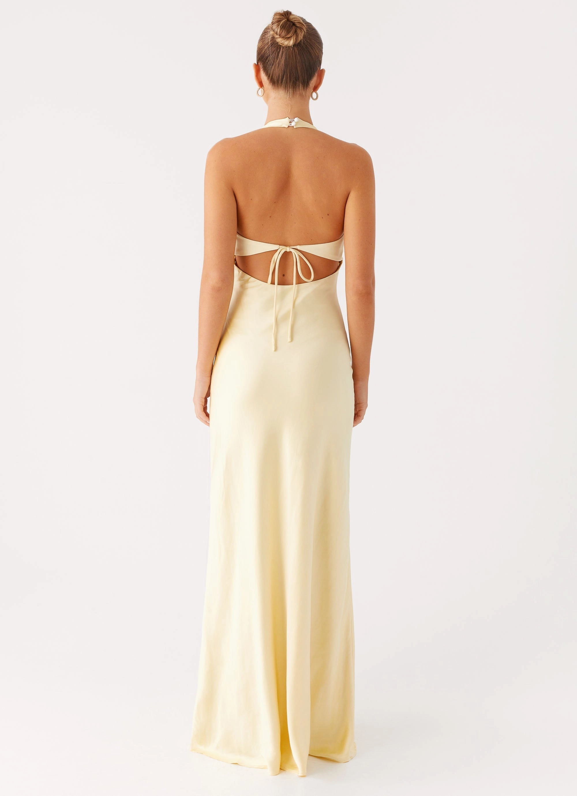 Ambre Mesh Panel Maxi Dress - Yellow Form Fit