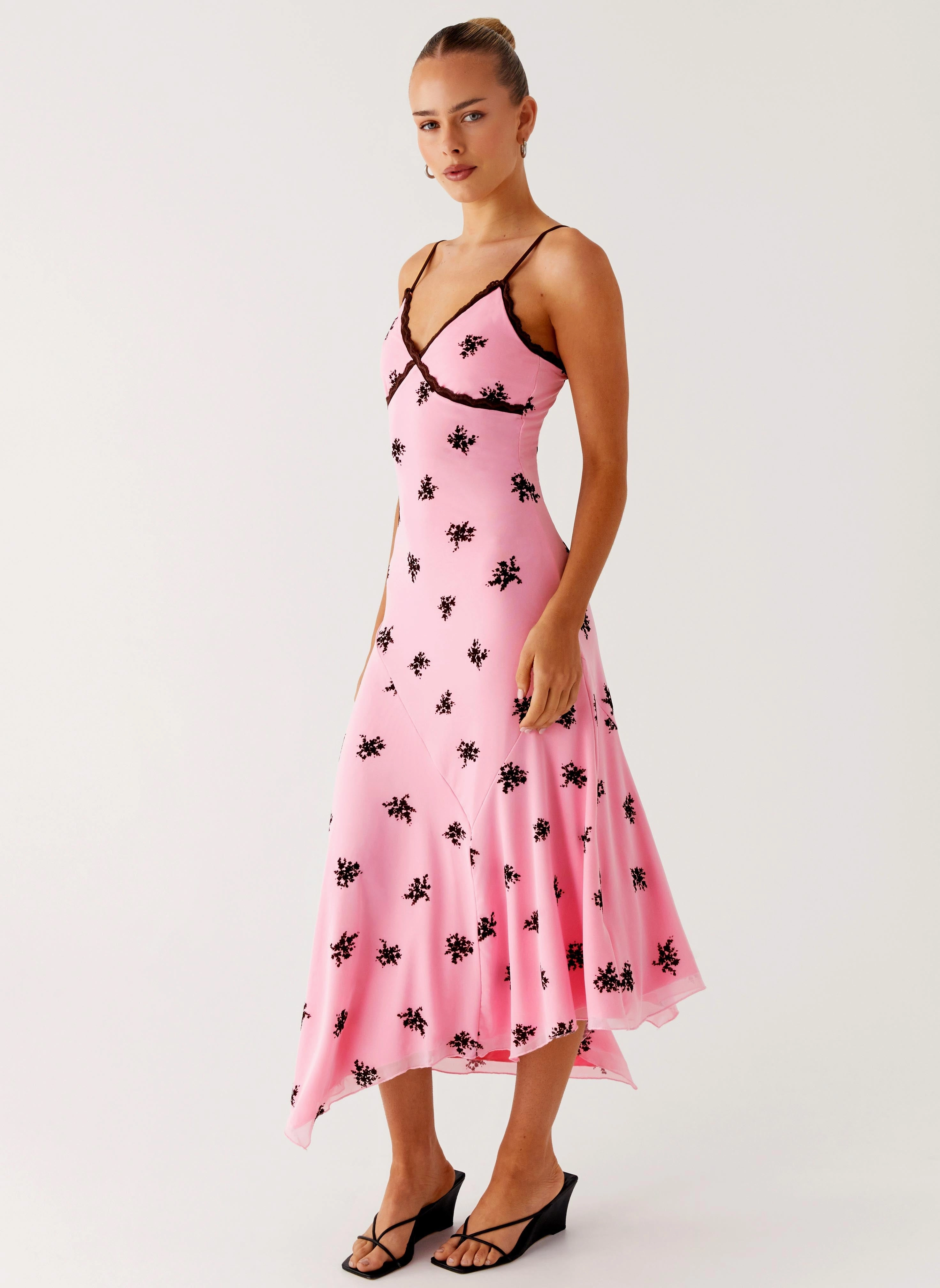 Amelia Midi Dress - Pink Gentle Drape