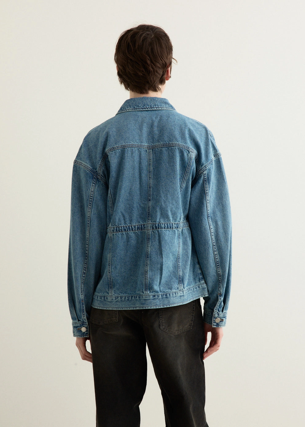 Light Weight Old Style Amy Cinched Denim Trucker Jacket